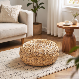 Sunvega Natural Water Hyacinth Woven Tatami Floor Cushion for Zen Meditation Yoga