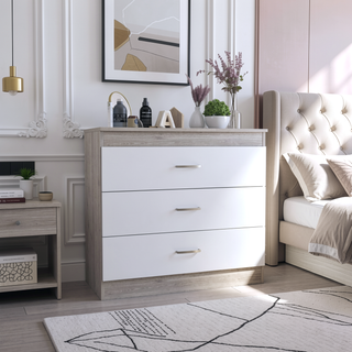 Sunvega Three Drawer Dresser with Superior Top in Black Wengue Finish