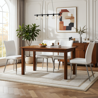 Sunvega Modern Black PU Chairs with Ergonomic Backrest and Metal Legs for Living Room