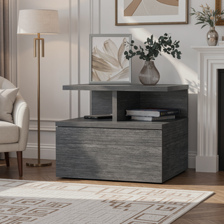 Sunvega Floating Nightstand with 2-Tier Shelf and Spacious Drawer for Easy Storage