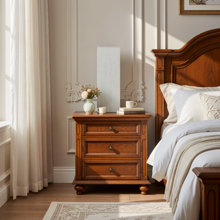 Sunvega Transitional Rustic White Bedroom Chest with Metal Handles and Ball Bearing Glides