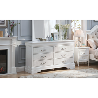Sunvega Silver Champagne Nightstand with Two Spacious Drawers for Bedroom