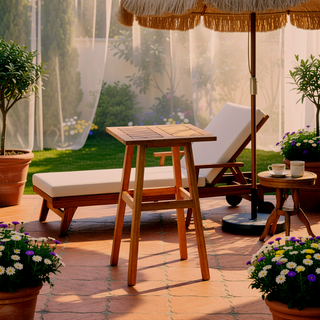 Sunvega Honey Eucalyptus Wooden Outdoor Dining Stool with Weather Resistant Finish