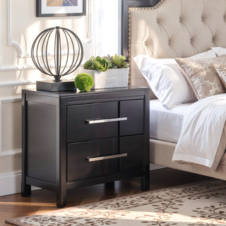 Sunvega Gray Transitional Nightstand with English Dovetail Drawer and Felt Lining