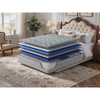 Sunvega 13" Plush Hybrid Mattress with Cooling Technology and 700 Pocketed Coils
