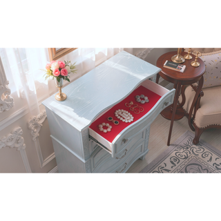 Sunvega Silver Mystic Contemporary Nightstand with Crystal Handles and Light Gray Finish