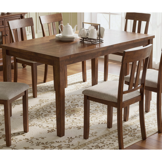 Sunvega 7-Piece Walnut and Beige Transitional Dining Set with Padded Cushions