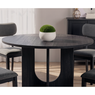 Sunvega Transitional Natural Tone Rubberwood Dining Table with Trestle Base