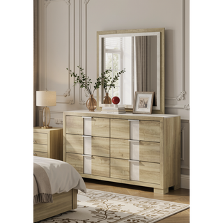 Sunvega Contemporary Driftwood Finish Wooden Nightstand with Three Drawers