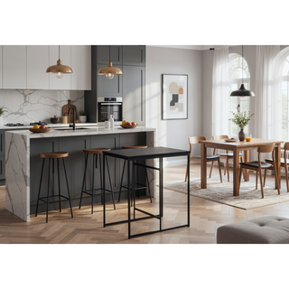 Sunvega Modern 32 Inch Rectangular Black Counter Height Dining Table