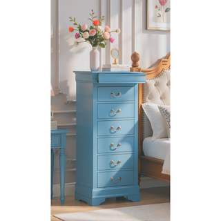 Sunvega Compact Teal Lingerie Chest with Smooth Gliding Drawers for Bedroom