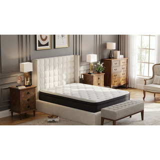 Sunvega 12 Inch Medium Firm Euro Top Hybrid Memory Foam Mattress in a Box