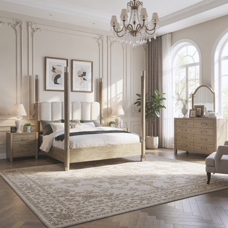 Sunvega Sarai Brown Nightstand with Spacious Drawers and Acrylic Handles