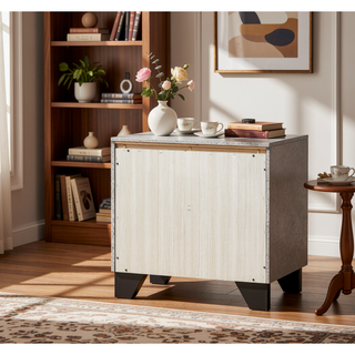 Sunvega Madison Espresso Finish Nightstand with 2 Large Storage Drawers and Wood Frame