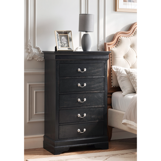 Sunvega Traditional Style Bedroom Chest with Carved Bases and Curved Mouldings