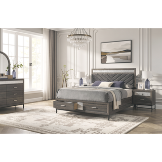 Sunvega Contemporary Gray 4-Drawer Chest with Metal Legs and Acrylic Accents