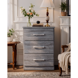 Sunvega Sandle Wood Contemporary Nightstand with Spacious Top for Compact Spaces