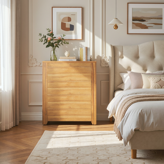 Sunvega Compact Nightstand with Smooth Glide and Mortise Tenon Joinery