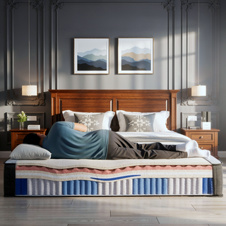 Sunvega King Size Cooling Gel Memory Foam Hybrid Mattress with Pocket Springs for Medium Firmness
