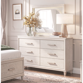 Sunvega Modern Glam Nightstand with USB Ports and Embossed Drawers Bedroom Cabinet