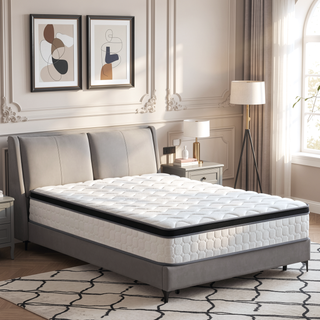 Sunvega 12 Inch Full Size Pocketed Coil Mattress with Gel Memory Foam for Spinal Support