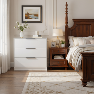Sunvega Kaia 3 Drawer Dresser with Open Display Top and Large Storage
