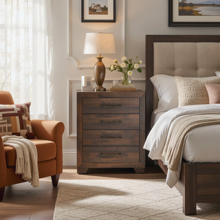 Sunvega Brown Penny 5-Drawer Chest with Casual Style and Easy Care