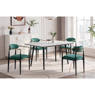 Sunvega Modern Contemporary White Sintered Stone Top Stylish Dining Table