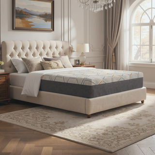 Sunvega 12" Copper Gel Cooling Memory Foam Mattress with Edge Support and Air Grid Base