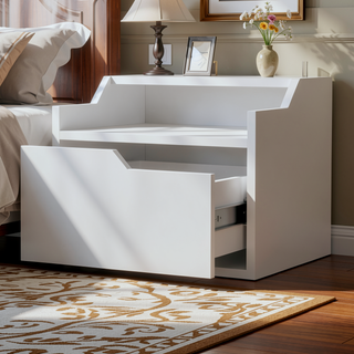 Sunvega Dark Brown Floating Nightstand with Versatile Dual-Shelf Display Design