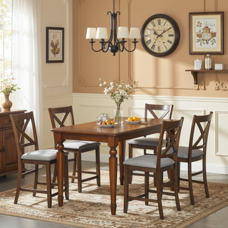 Sunvega Modern Wooden Counter Height Chairs Set of 4 with Padded Seat for Dining Room