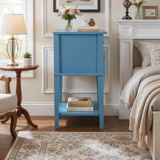 Sunvega Elegant Contemporary Nightstand with Open Shelf for Compact Storage