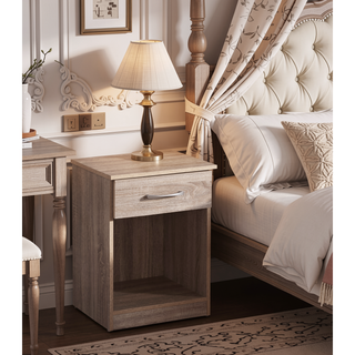 Sunvega Wenge Nightstand With Sleep Design For Bedroom Storage