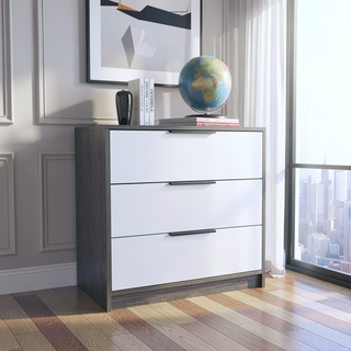 Sunvega Maryland Three Drawer Dresser with Superior Top in Black Wengue Pine Finish