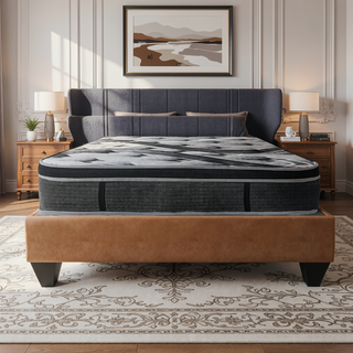 Sunvega Queen Size Plush Memory Foam Mattress with Euro Top Design and Pocket Coils