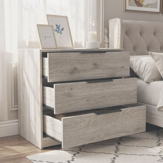 Sunvega Maryland Three Drawer Dresser with Superior Top in Black Wengue Pine Finish