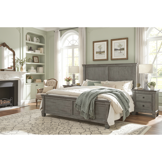 Sunvega Transitional Rustic Nightstand with 2 Dovetail Drawers Flat Knobs