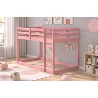 Sunvega Twin Loft Bed with Slats System and Right Facing Ladder in Espresso