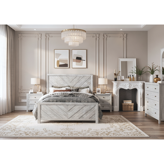 Sunvega Modern 5-Drawer Chest in Natural Rustic Made from Solid and Manufactured Wood
