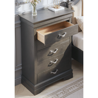 Sunvega Sleek Transitional Metallic Black Chest with Durable Finish for Essentials