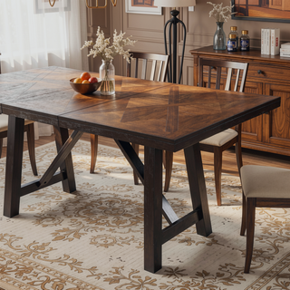 Sunvega Modern Farmhouse Counter Table With 18 Inch Leaf In Ebony And Honey