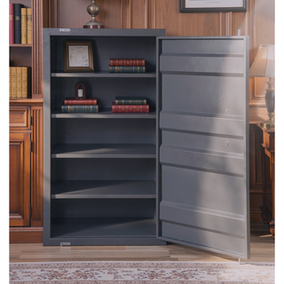 Sunvega Gunmetal 1-Door Chest with Container Lock and Metal Shelves