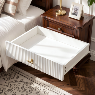 Sunvega Modern Swivel Square Coffee Table with Rotatable Top and Two Drawers