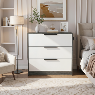 Sunvega Kaia 3 Drawer Dresser with Open Display Top and Large Storage