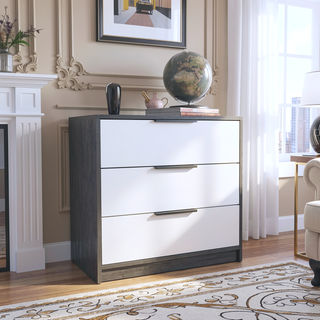 Sunvega Maryland Three Drawer Dresser with Superior Top in Black Wengue Pine Finish