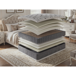 Sunvega 14.5" King Size Two Sided Pillow Top Mattress with Bamboo Fabric