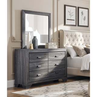 Sunvega Natural Finish Contemporary Nightstand with Two Dovetail Drawers and Flat Black Cup Pulls