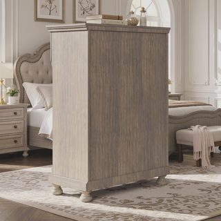 Sunvega Antique Gray Transitional Design Chest with Five Storage Drawers