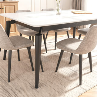Sunvega Luxury Sintered Stone Dining Table with Metal Legs for Family Gatherings