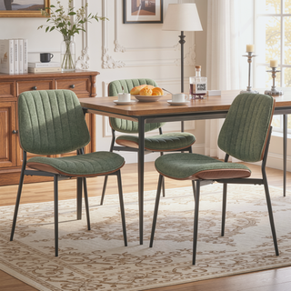 Sunvega Mid Century Modern Retro French Style Dining Chairs Set of 2 with Walnut Bentwood Back
